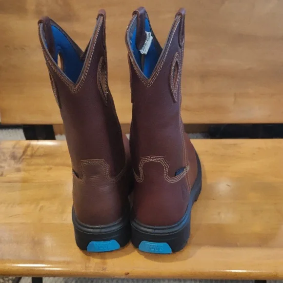 Steel Blue Heeler men's 8.5 cowboy style steel toed work boots 813945 brown - Picture 6 of 15